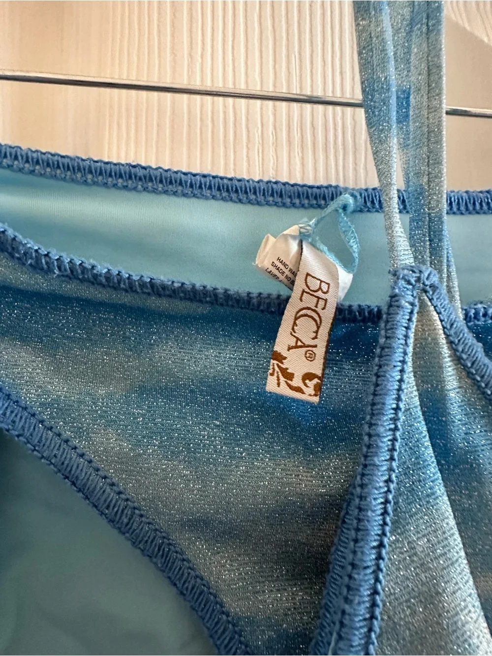 BECCA Blue Tie-Dye Triangle String Bikini Top & Bottom Set